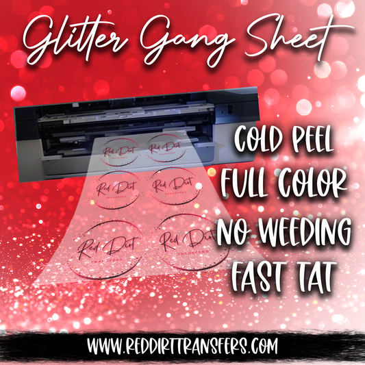 Glitter Rolling Gang Sheet-Cold Peel Direct to Film