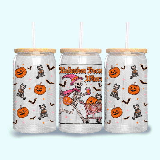 Halloween Decor Whore UV DTF Libbey Transfer | Trendy Halloween Libbey Wrap | Ready to Transfer | High Quality | Waterproof UV Transfer