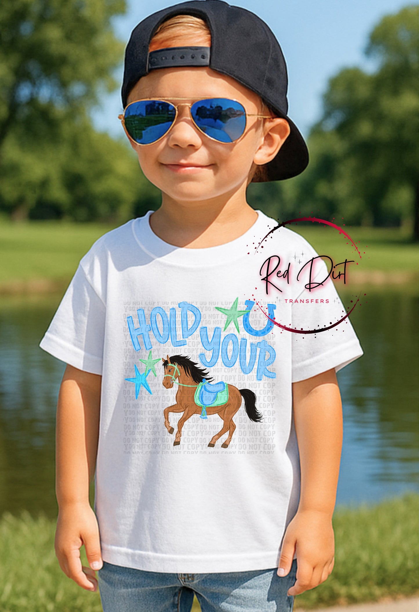 Hold Your Horses Boy DTF Transfer, Western Boy Shirt Design, Cowboy Kids Tee Print, Rodeo Horse Graphic Transfer