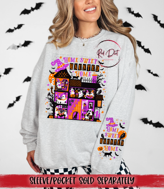 Home Sweet Haunted Home (No Outline) DTF Transfer | Trendy Spooky DTF Transfer | High Quality Image Transfers | Ready to Press | Instant Peel