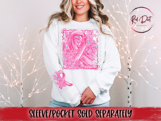 Hope Fight Survivor DTF Transfer | Trendy Breast Cancer Awareness DTF Transfer | High Quality Image Transfers | Ready to Press | Instant Peel