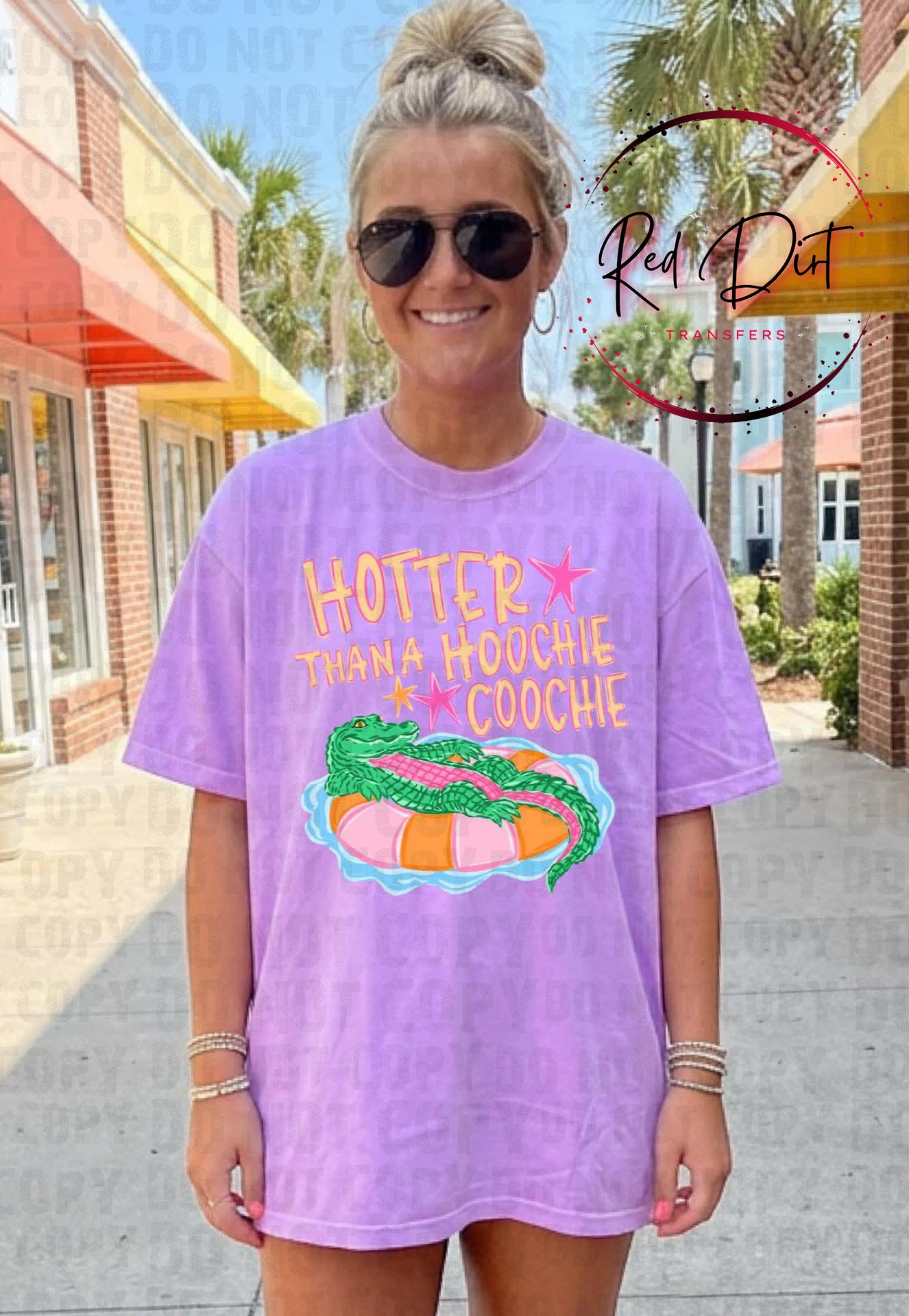 Hotter Than a Hoochie Coochie DTF Transfer, Funny Southern Shirt Design, Alligator Graphic, Country Graphic Tee