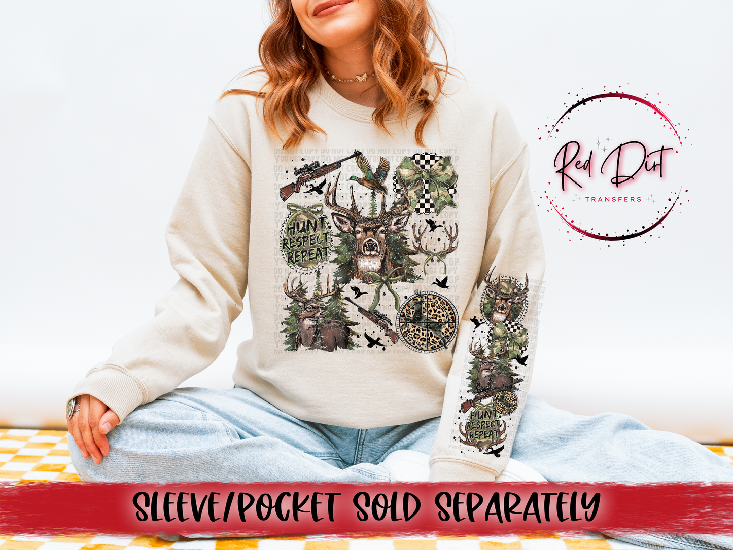 Hunt Respect Repeat DTF Transfer | Trendy Hunting DTF Transfer | High Quality Image Transfers | Ready to Press | Instant Peel
