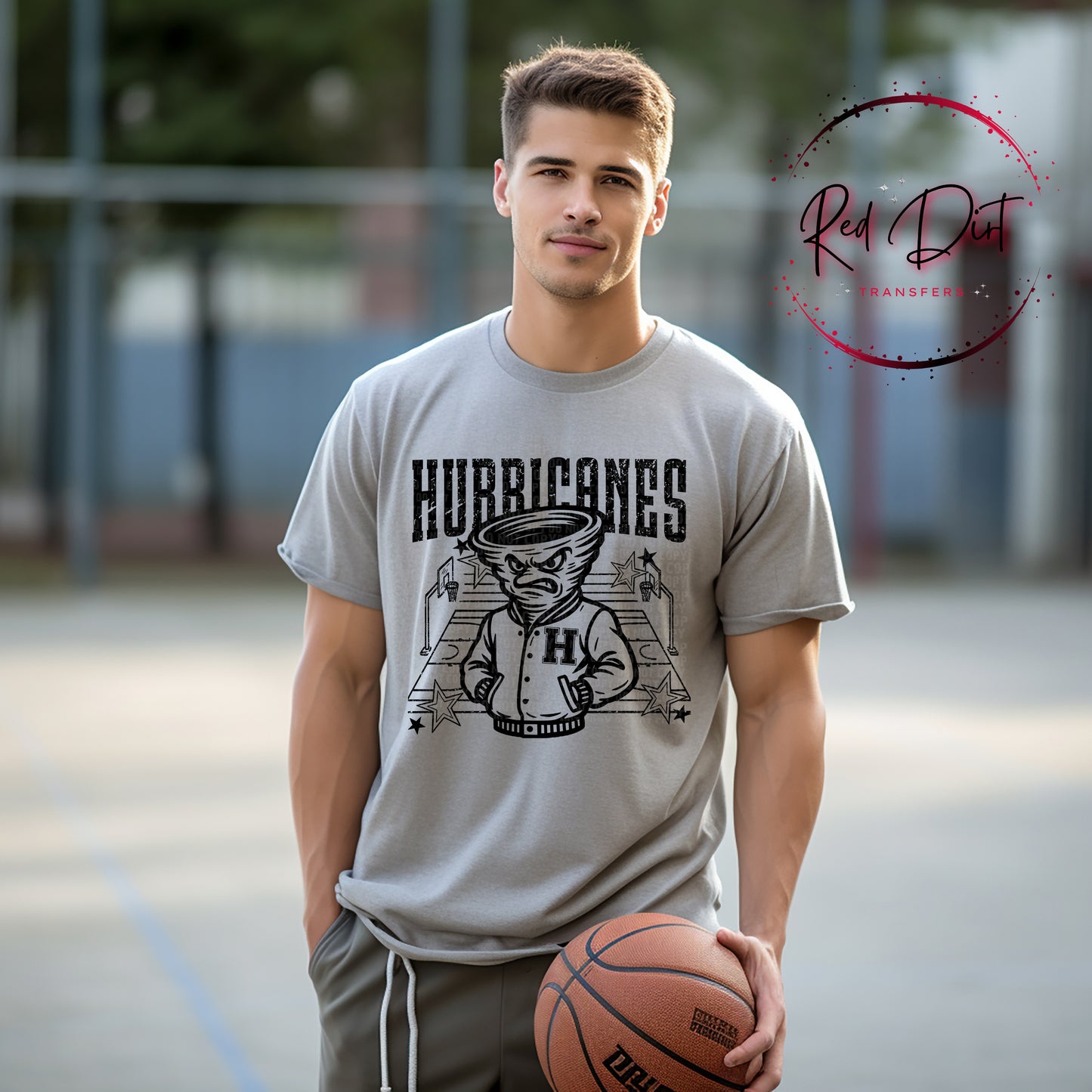 Hurricanes Basketball Letterman T-Shirt | Trendy School Spirit Shirt | Fast Shipping | Super Soft Shirts for Men/Women/Kid's