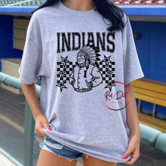 Indians Letterman Stars DTF Transfer | Trendy School Spirit DTF Transfer | High Quality Image Transfers | Ready to Press | Instant Peel