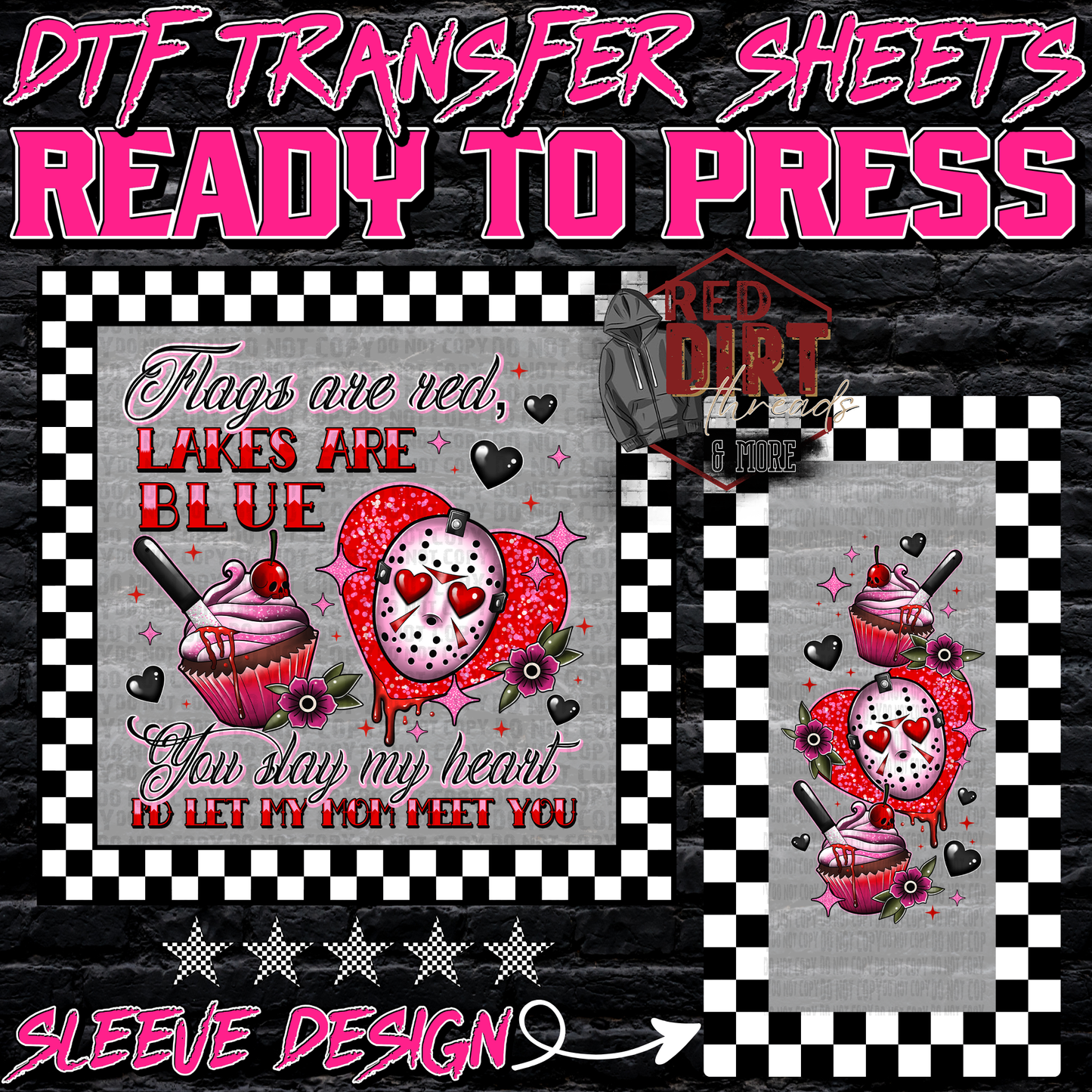 Flags are Red Lakes are Blue DTF Transfer | Trendy Valentine's Day DTF Transfer | Ready to Press | High Quality DTF Transfers | Fast Shipping