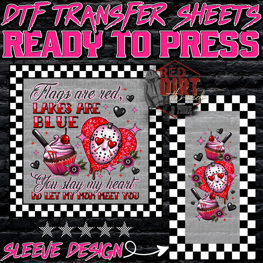 Flags are Red Lakes are Blue DTF Transfer | Trendy Valentine's Day DTF Transfer | Ready to Press | High Quality DTF Transfers | Fast Shipping
