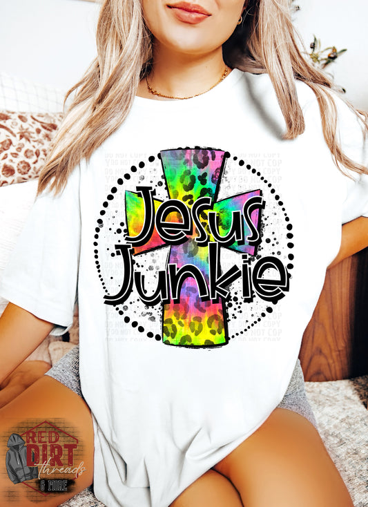 Jesus Junkie DTF Transfer |Trendy Christian DTF Transfer | Ready to Press | High Quality DTF Transfers | Fast Shipping
