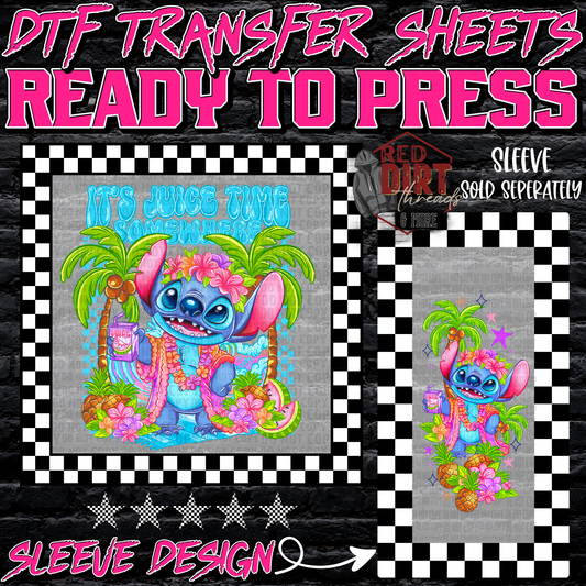 It's Juice Time Somewhere (Blue) DTF Transfer | Trendy DTF Transfer | High Quality Image Transfers | Ready to Press | Fast Shipping