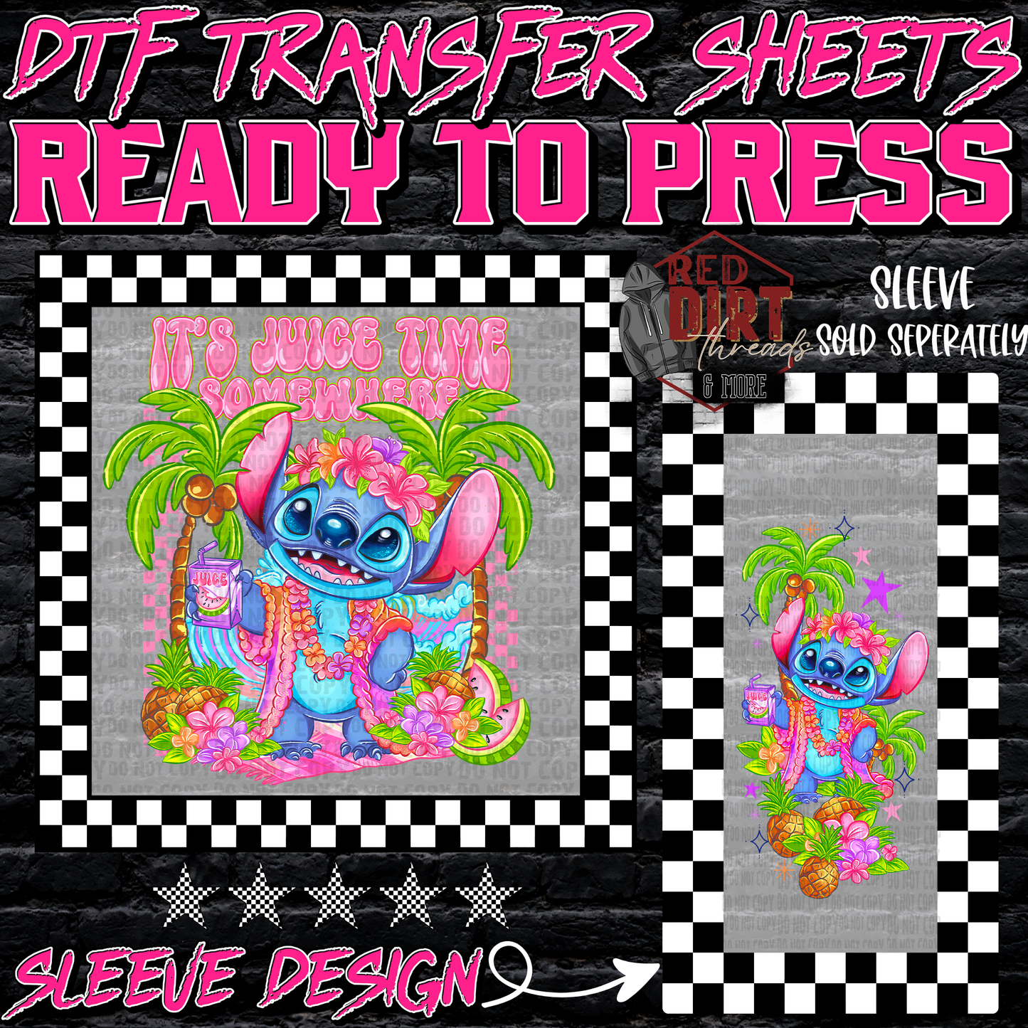 It's Juice Time Somewhere (Pink) DTF Transfer | Trendy DTF Transfer | High Quality Image Transfers | Ready to Press | Fast Shipping