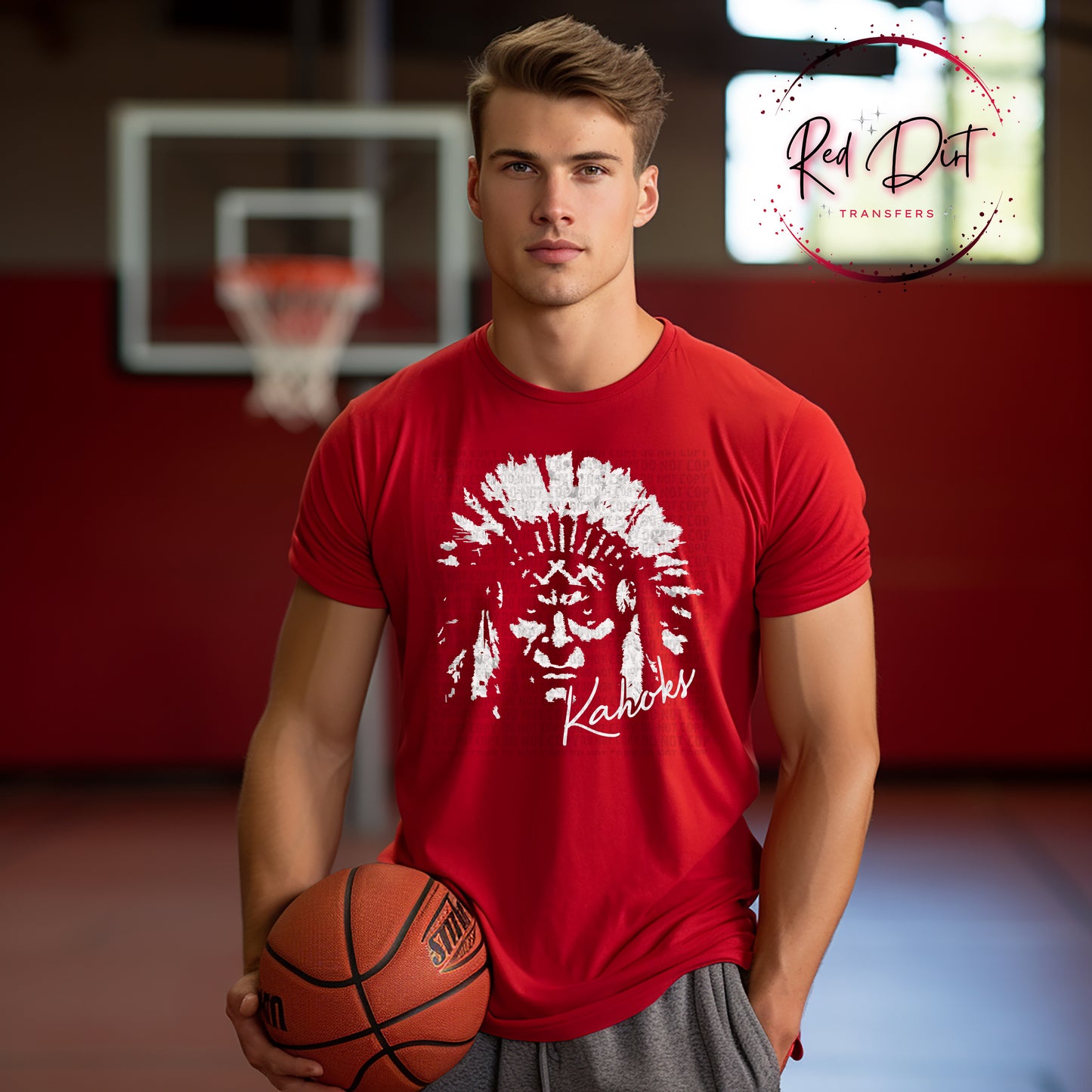 Kahoks Aggressive Mascot DTF Transfer | Football Heat Transfer | Game Day Ready to Press Design | Red Dirt Transfers