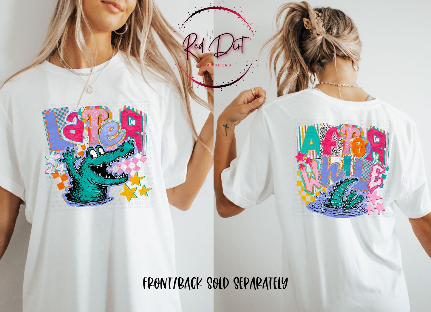After While Crocodile DTF Transfer, Matching Later Alligator Transfer, Retro Alligator Heat Transfer, Ready to Press