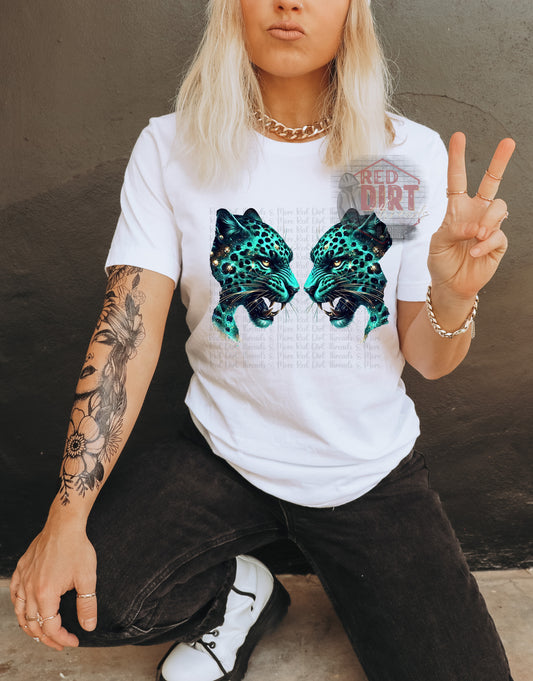 Teal Leopard T-Shirt | Trendy Shirt | Fast Shipping | Super Soft Shirts for Men/Women/Kid's