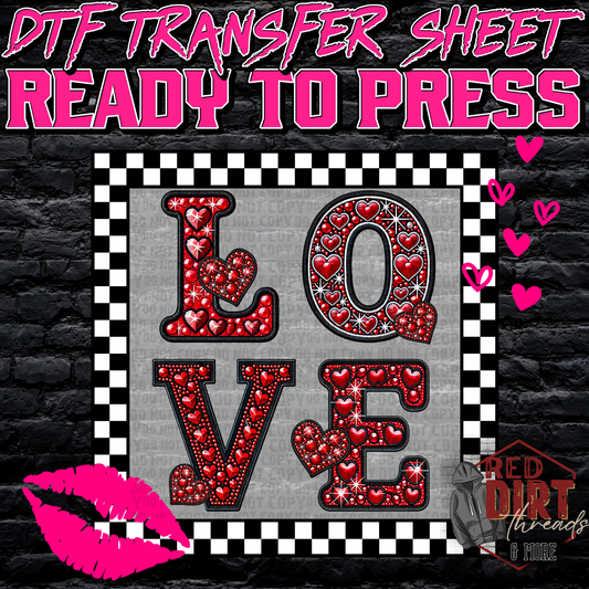 Love DTF Transfer | Trendy Valentine's Day DTF Transfer | Ready to Press | High Quality DTF Transfers | Fast Shipping