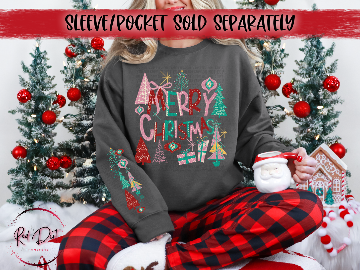 Merry Christmas DTF Transfer | Trendy Christmas DTF Transfer | High Quality Image Transfers | Ready to Press | Instant Peel