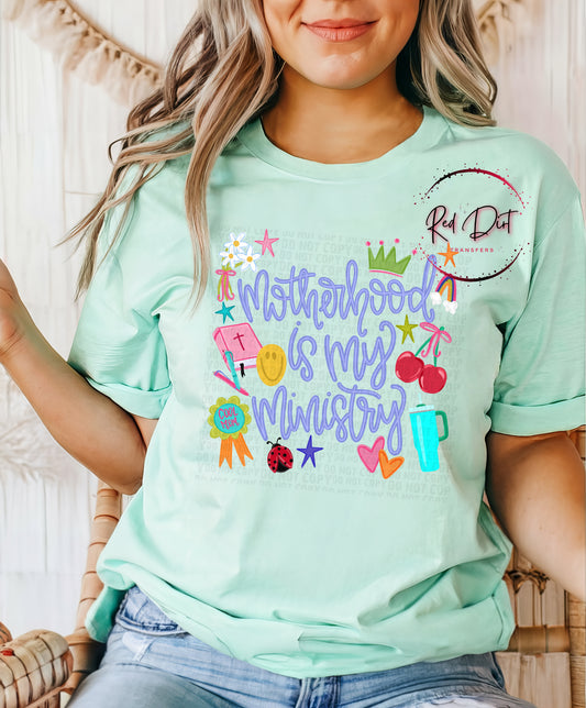 Motherhood Is My Ministry Shirt, Christian Mom Tee, Faith Based Graphic Tee, Trendy Mom Shirt, Bella Canvas T-Shirt