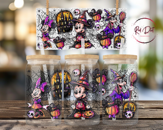 Halloween Mouse UV DTF Libbey Transfer | Trendy Halloween Libbey Wrap | Ready to Transfer | High Quality | Waterproof UV Transfer