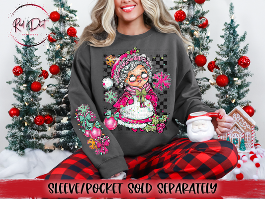 Doodle Mrs. Claus (Light Skin) DTF Transfer | Trendy Christmas DTF Transfer | High Quality Image Transfers | Ready to Press | Instant Peel