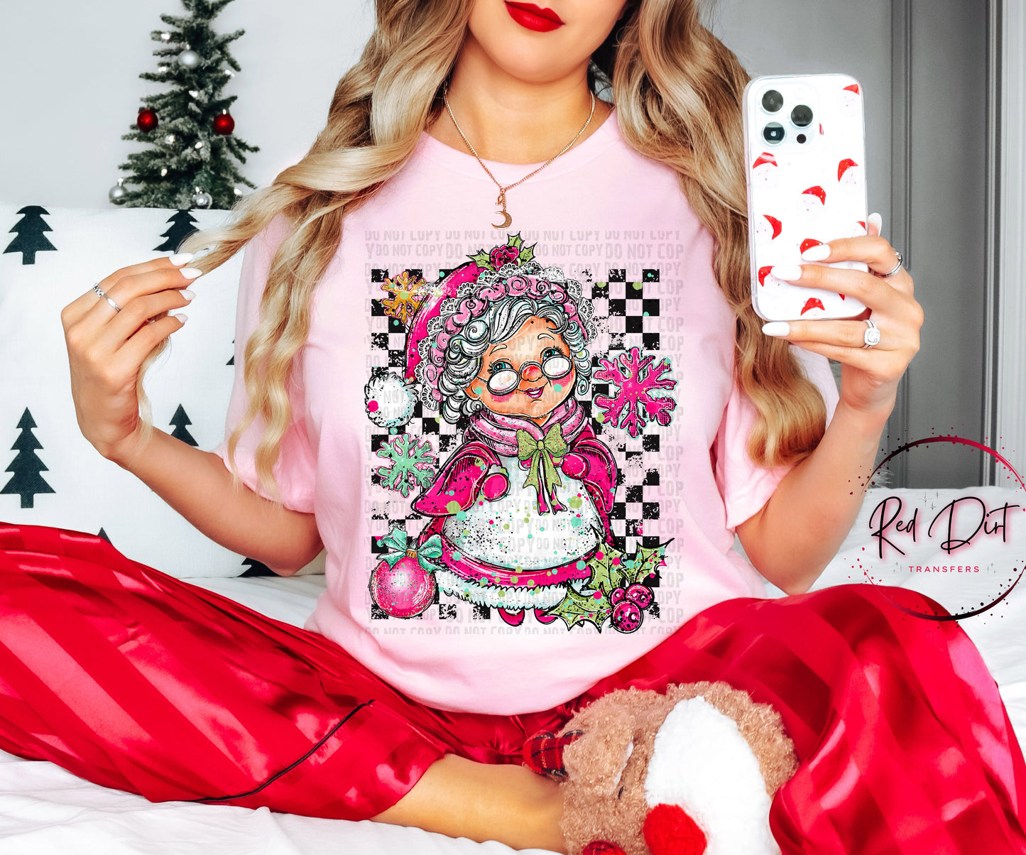 Doodle Mrs. Claus (Light Skin) DTF Transfer | Trendy Christmas DTF Transfer | High Quality Image Transfers | Ready to Press | Instant Peel