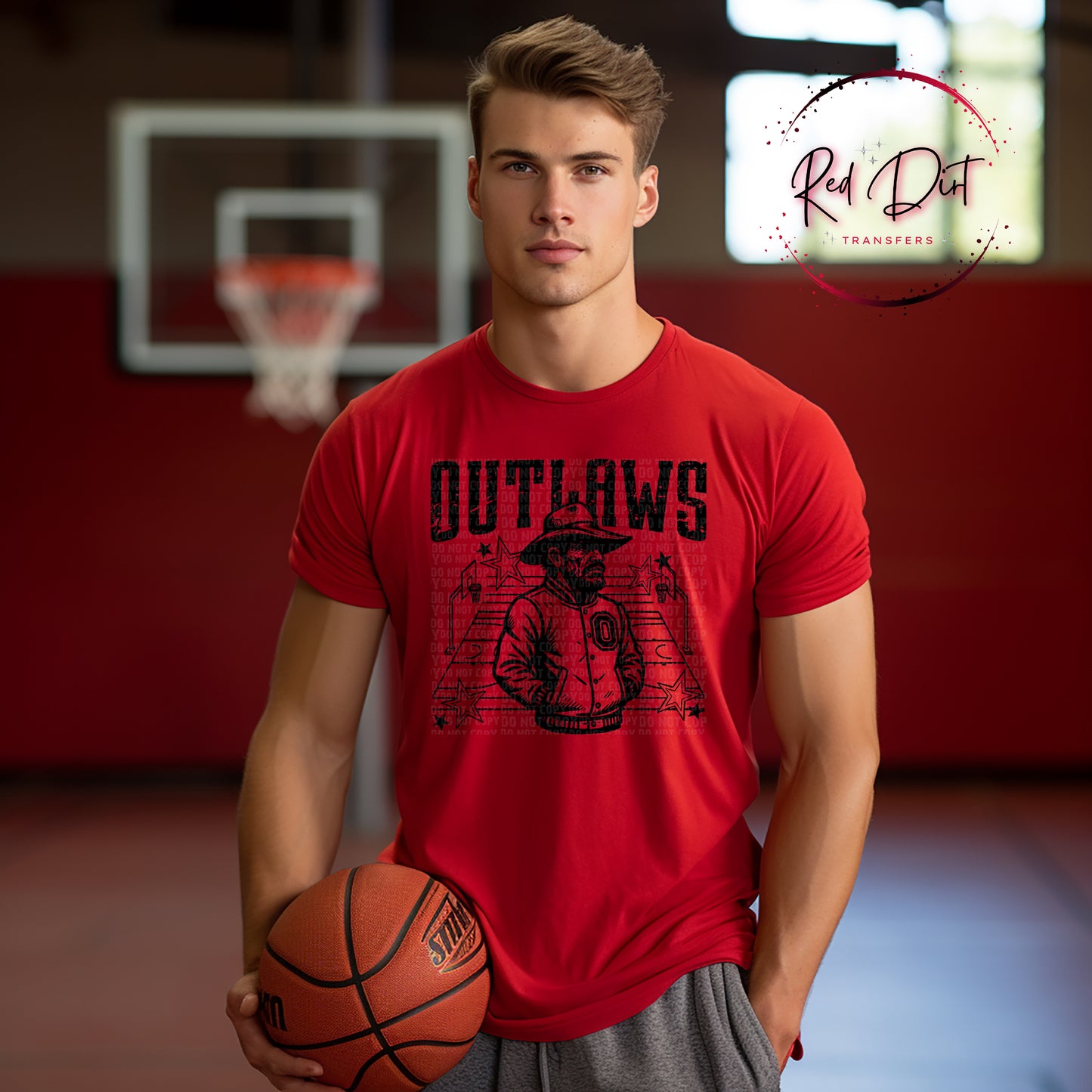 Outlaws Basketball Letterman DTF Transfer | Trendy School Spirit DTF Transfer | High Quality Image Transfers | Ready to Press | Instant Peel