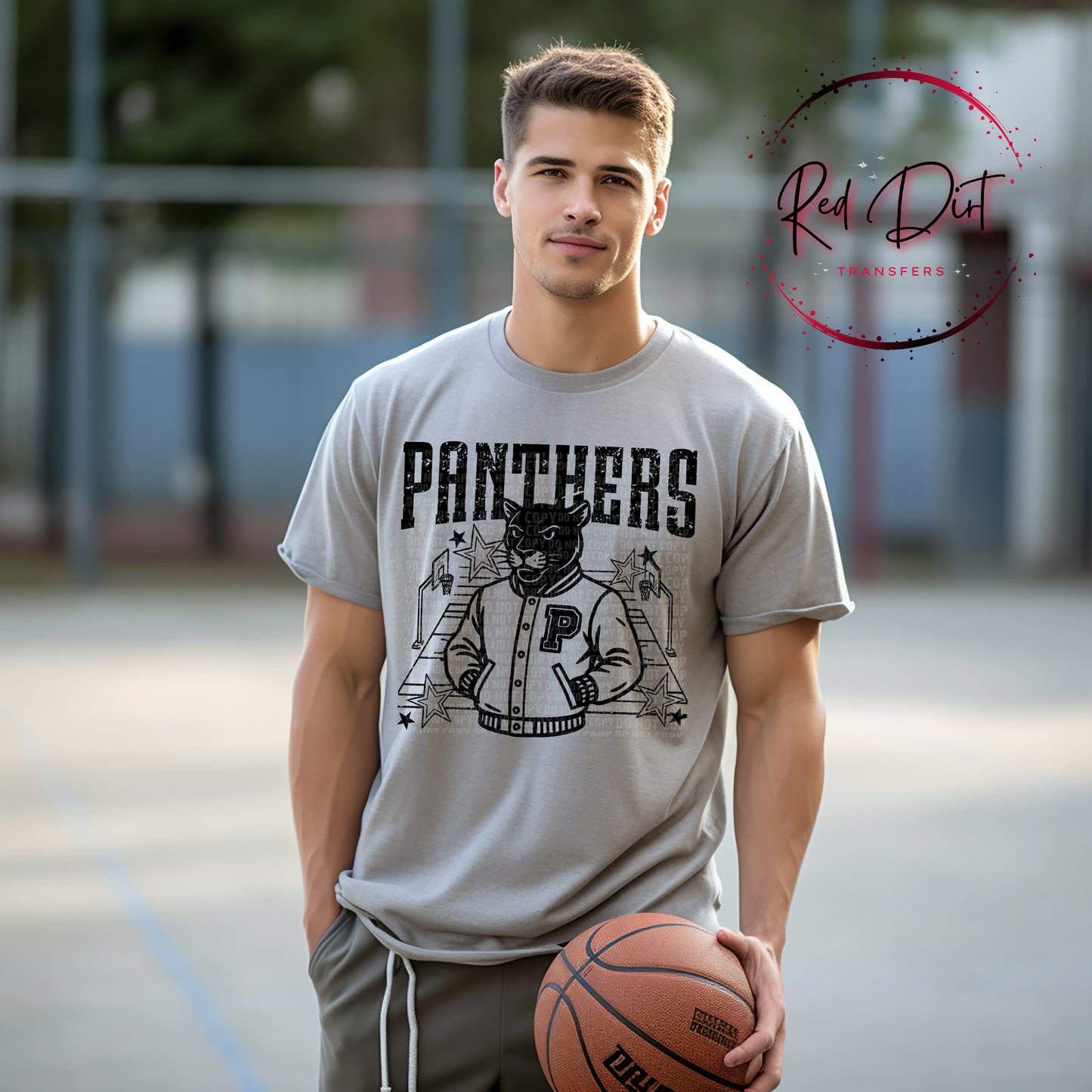 Panthers (Black) Basketball Letterman DTF Transfer | Trendy School Spirit DTF Transfer | High Quality Image Transfers | Ready to Press | Instant Peel