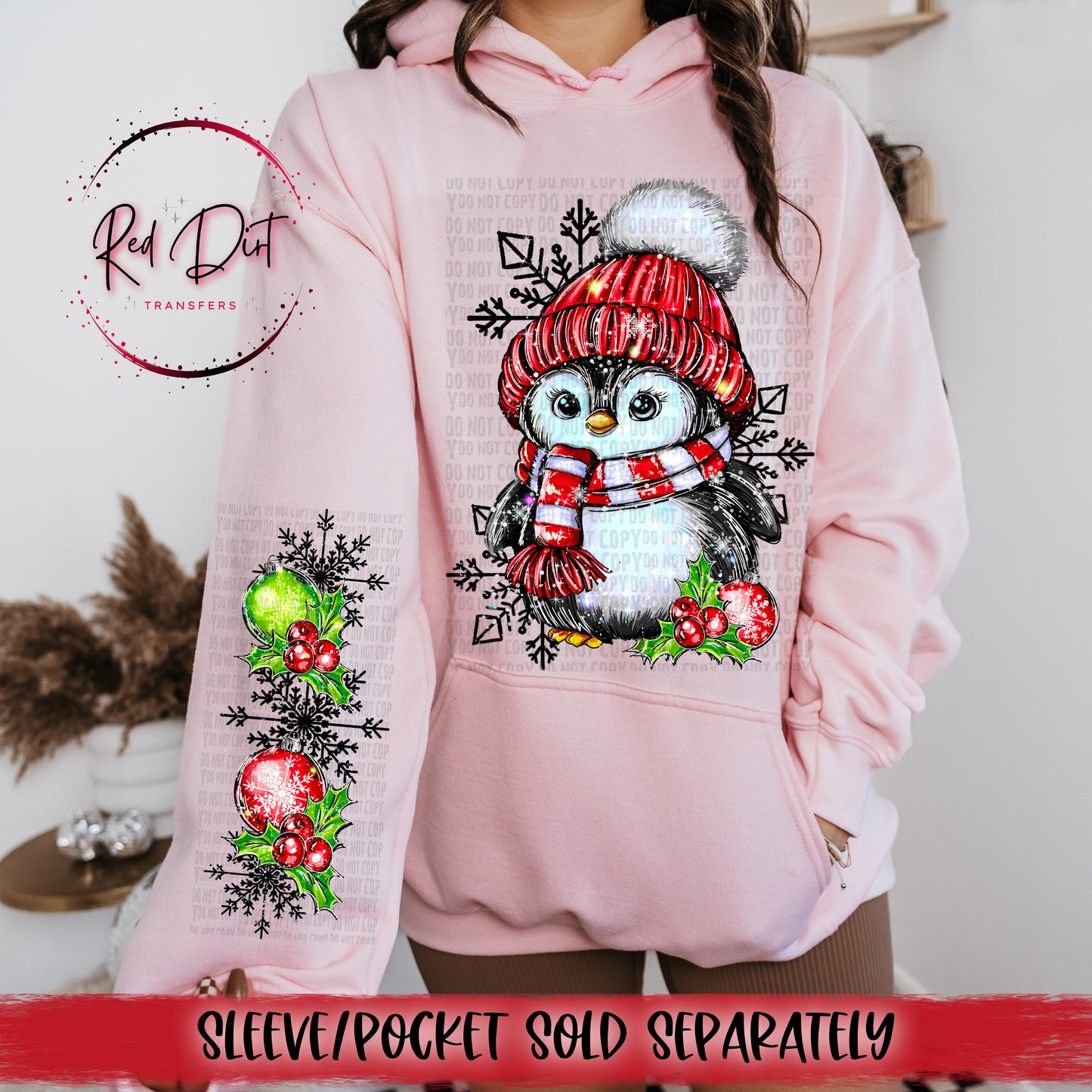 Christmas Penguin DTF Transfer | Trendy Christmas DTF Transfer | High Quality Image Transfers | Ready to Press | Instant Peel