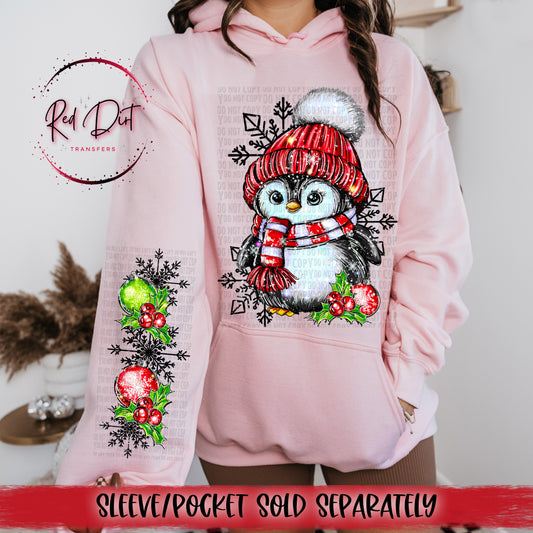 Christmas Penguin DTF Transfer | Trendy Christmas DTF Transfer | High Quality Image Transfers | Ready to Press | Instant Peel