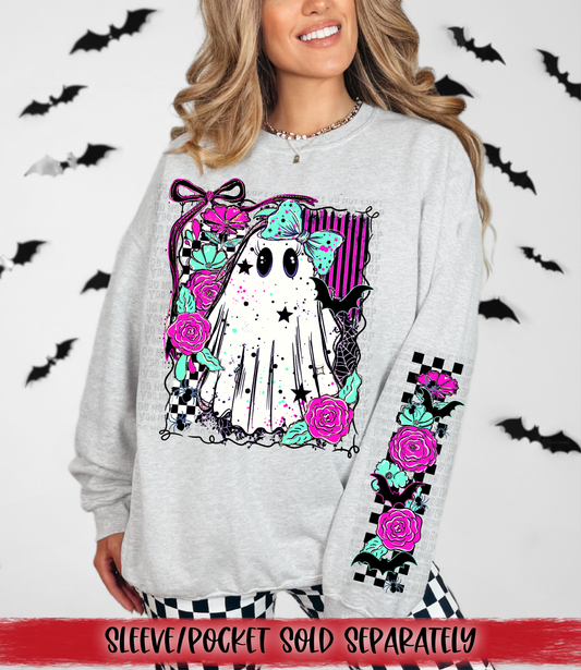 Pink Ghost DTF Transfer | Trendy Halloween DTF Transfer | High Quality Image Transfers | Ready to Press | Instant Peel