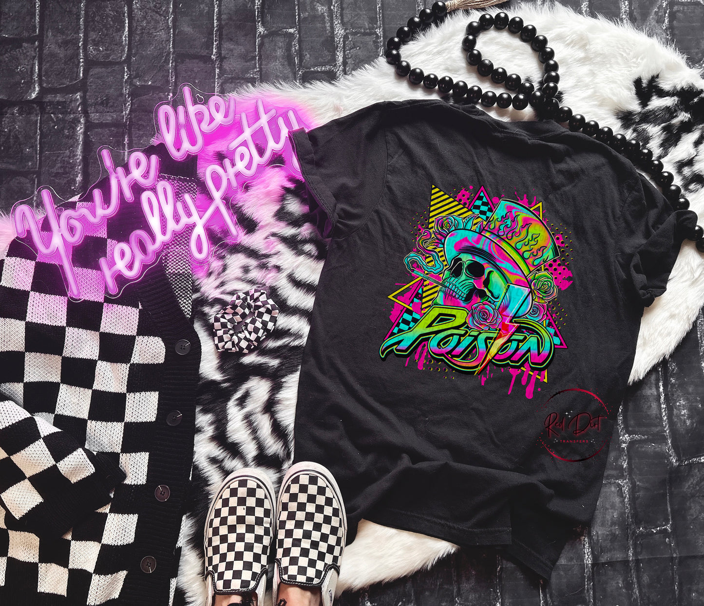 Neon Rock Band P* DTF Transfer | Trendy Rock Music DTF Transfer | High Quality Image Transfers | Ready to Press | Instant Peel