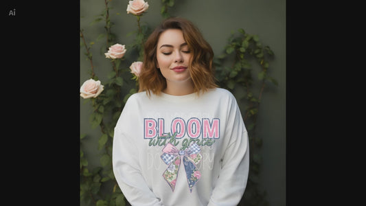 Bloom With Grace DTF Transfer Ready to Press | Christian Floral Bow DTF | Spring Faith Transfer | Red Dirt Transfers