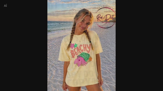Beachy Hermit Crab Shirt, Cute Summer Beach Tee, Coastal Graphic T Shirt, Bella Canvas Beach Shirt, Vacation Outfit