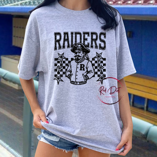 Raiders Letterman Stars T-Shirt | Trendy School Spirit Shirt | Fast Shipping | Super Soft Shirts for Men/Women/Kid's