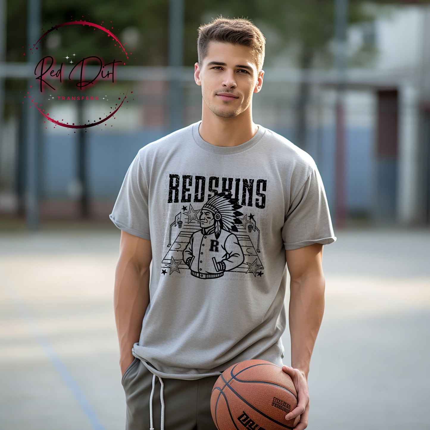 Redskins Basketball Letterman T-Shirt | Trendy School Spirit Shirt | Fast Shipping | Super Soft Shirts for Men/Women/Kid's
