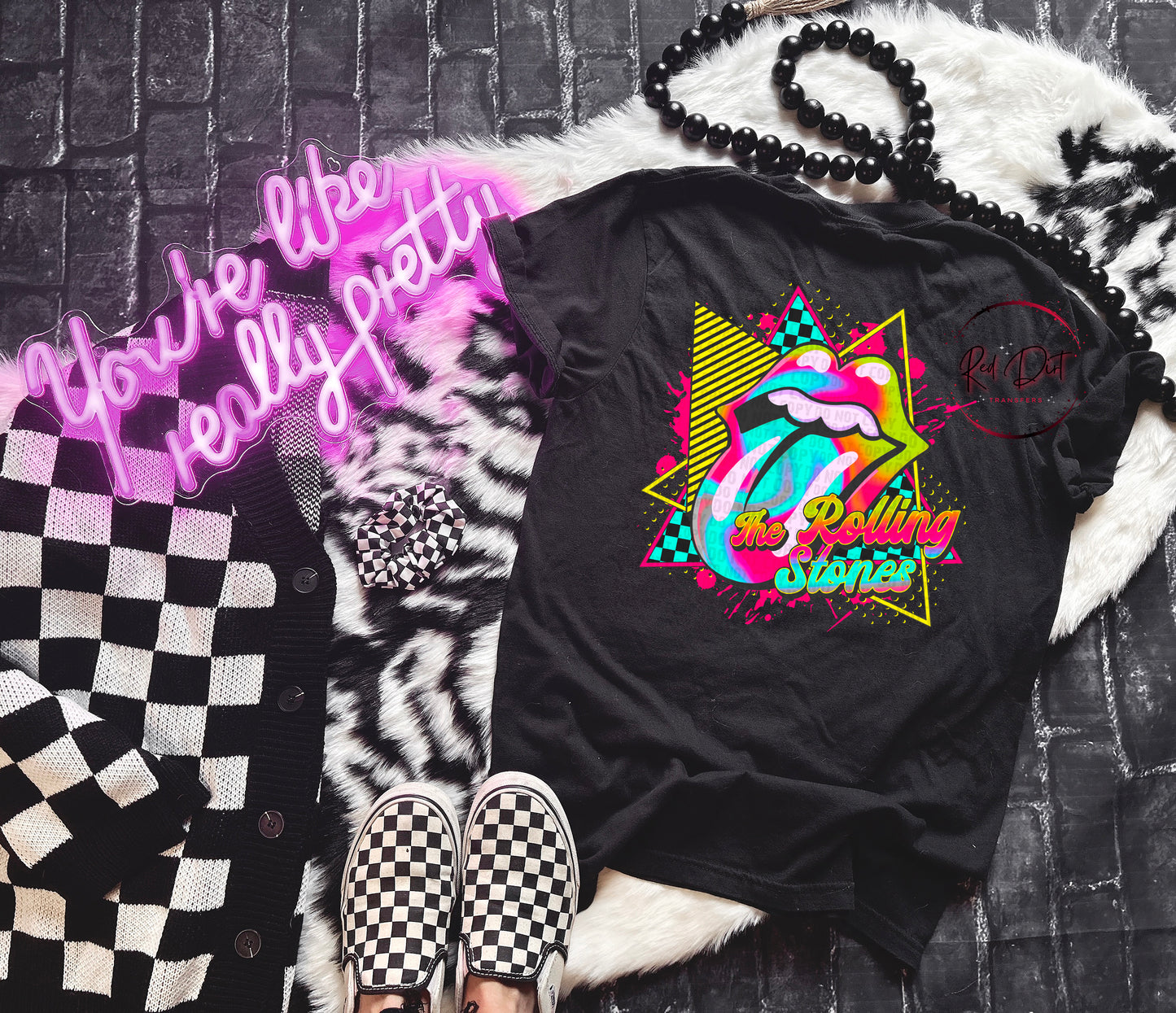 Neon Rock Band RS* DTF Transfer | Trendy Rock Music DTF Transfer | High Quality Image Transfers | Ready to Press | Instant Peel