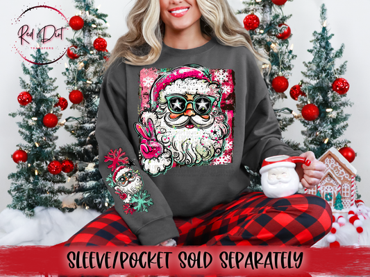 Doodle Santa DTF Transfer | Trendy Christmas DTF Transfer | High Quality Image Transfers | Ready to Press | Instant Peel