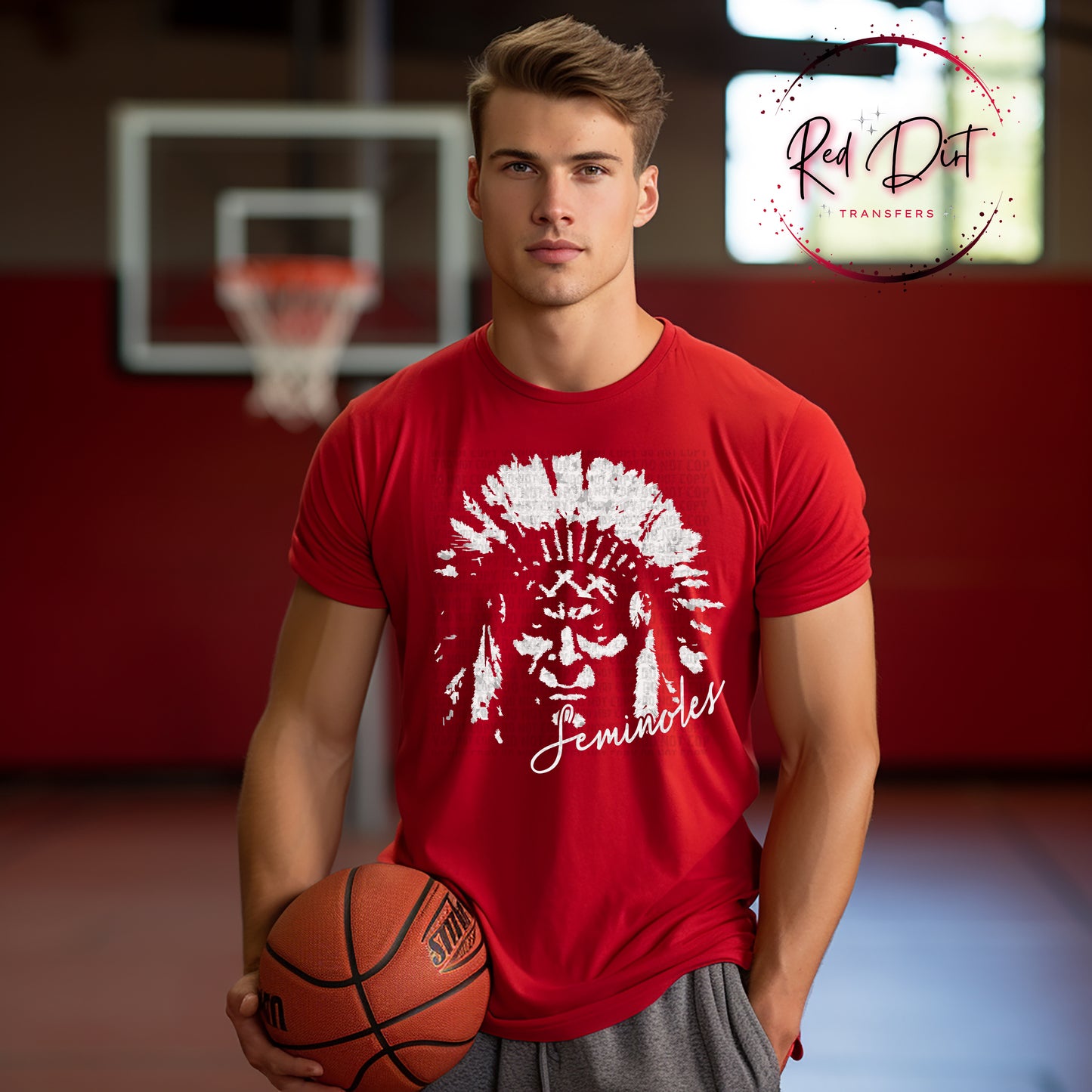 Seminoles Aggressive Mascot DTF Transfer | Football Heat Transfer | Game Day Ready to Press Design | Red Dirt Transfers