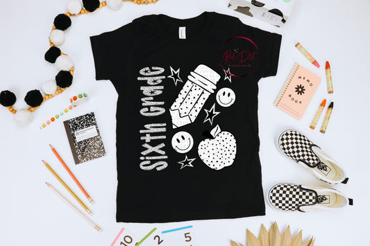 Sixth Grade Dots T-Shirt | Trendy School Shirt | Fast Shipping | Super Soft Shirts for Men/Women/Kid's