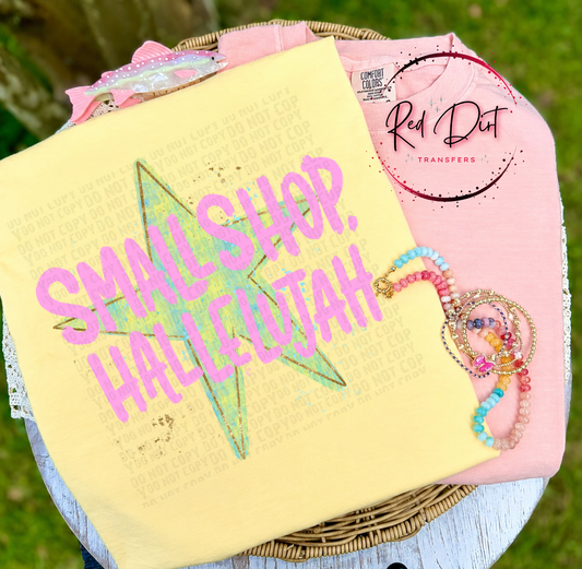 Small Shop Hallelujah DTF Transfer | Retro Faith Transfer | Christian Boutique DTF Print | Colorful Religious Transfer