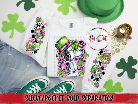 Lucky Me Dog DTF Transfer | Trendy St. Patrick's Day DTF Transfer | High Quality Image Transfers | Ready to Press | Instant Peel