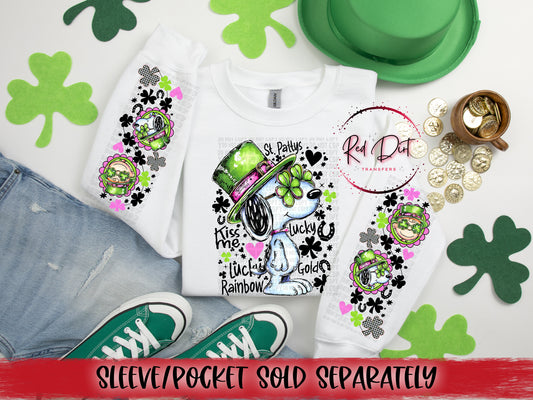 Kiss Me Dog DTF Transfer | Trendy St. Patrick's Day DTF Transfer | High Quality Image Transfers | Ready to Press | Instant Peel