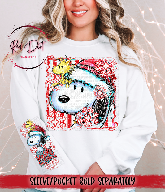 Christmas Dog Stripes DTF Transfer | Trendy Christmas DTF Transfer | High Quality Image Transfers | Ready to Press | Instant Peel