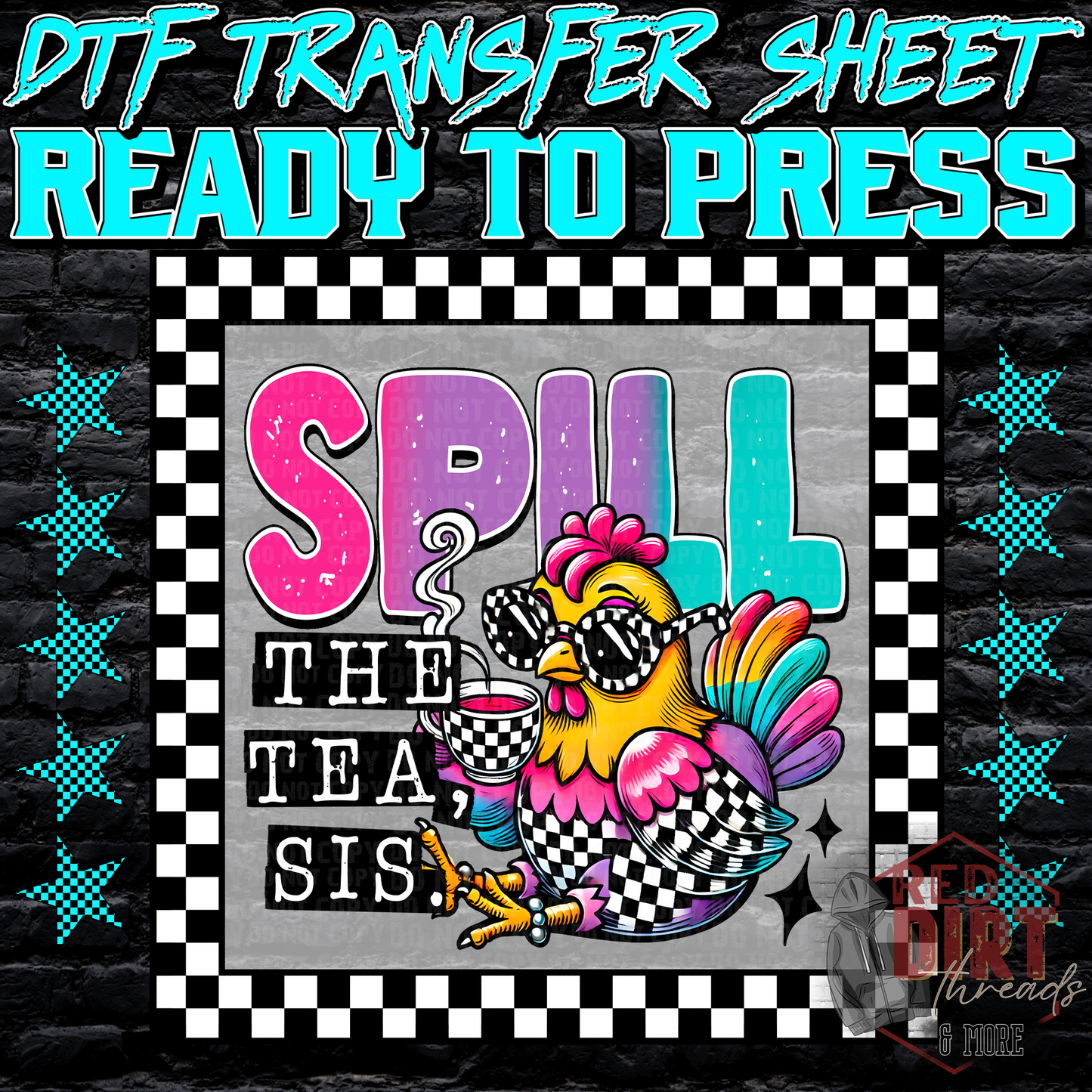 Spill the Tea Sis DTF Transfer | Trendy DTF Transfer | Ready to Press | High Quality DTF Transfers | Fast Shipping