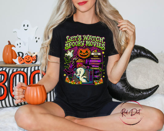 Let's Watch Spooky Movies T-Shirt | Trendy Halloween Shirt | Fast Shipping | Super Soft Shirts for Men/Women/Kid's