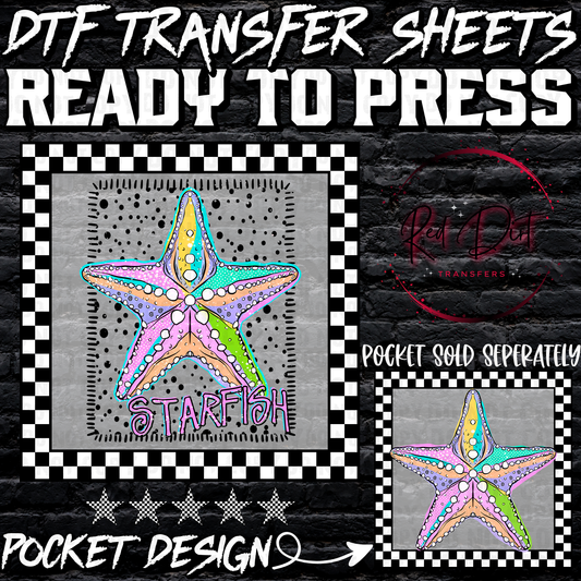 Starfish DTF Transfer, Beach Ready to Press Transfer, Coastal Summer Graphic, Ocean Boutique Design, Heat Transfer Print