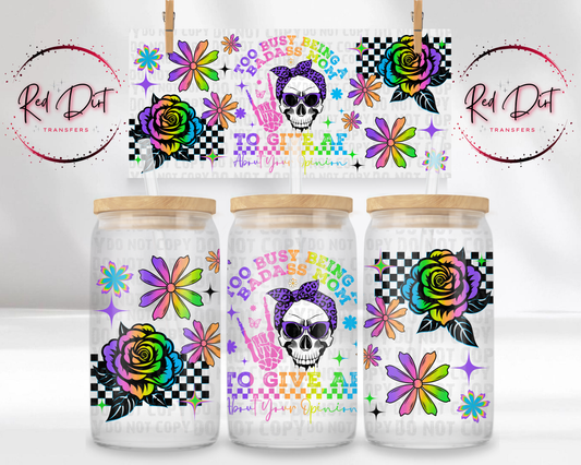 Mind Your Business UV DTF Libbey Transfer | Trendy Mom Libbey Wrap | Ready to Transfer | High Quality | Waterproof UV Transfer
