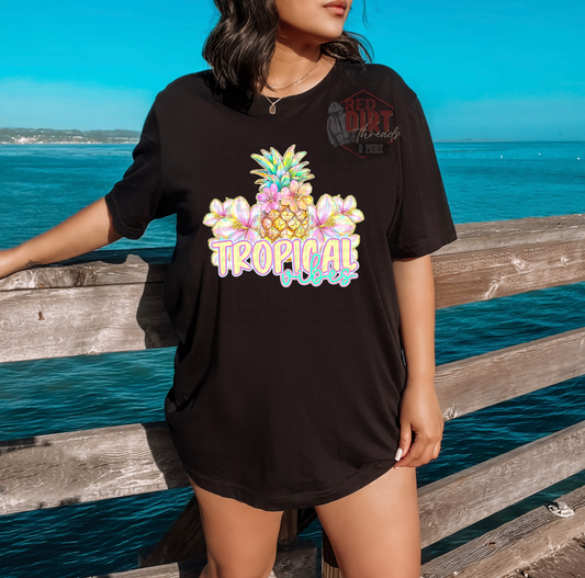 Tropical Vibes DTF Transfer | Trendy Summer DTF Transfer | High Quality Image Transfers | Ready to Press | Fast Shipping