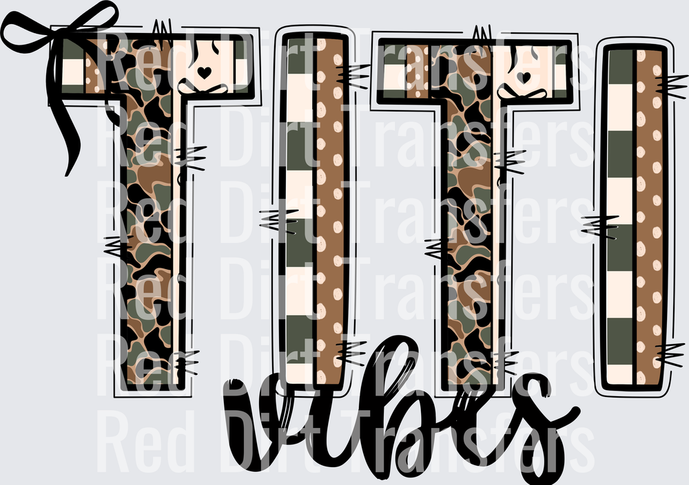 Titi Vibes Leopard Camo Polka Dot Patchwork Letters DTF Transfer