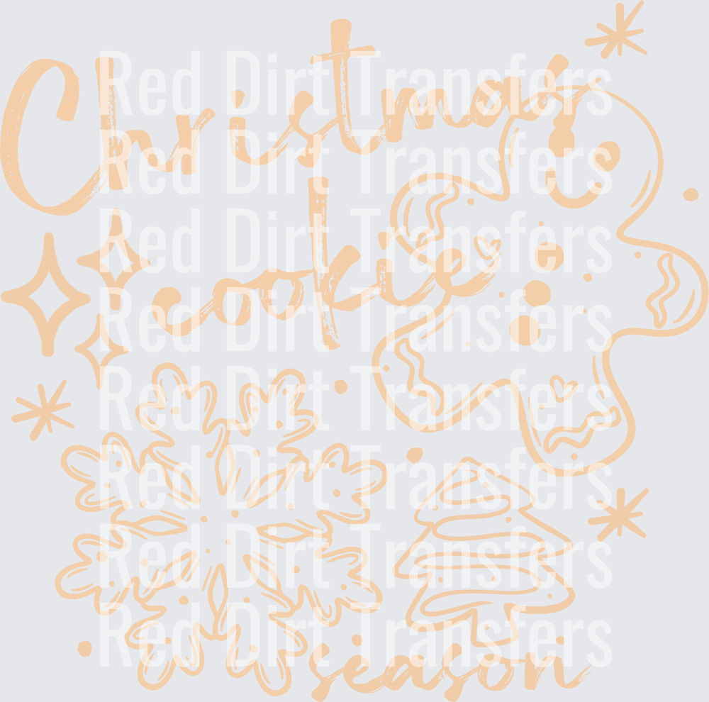 Christmas Cookie Season Gingerbread Snowflake DTF Transfer