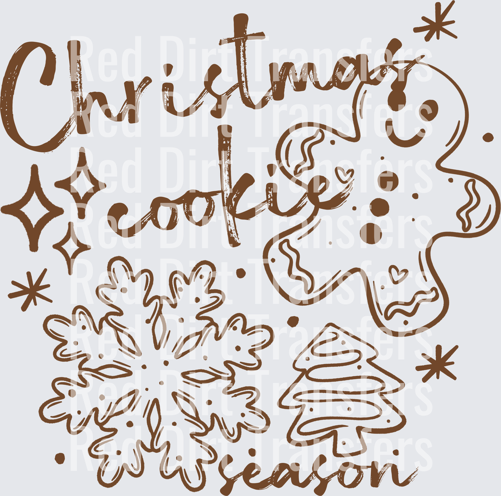 Christmas Cookie Season Gingerbread Snowflake DTF Transfer