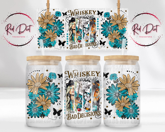 Western UV DTF Libbey Transfer | Trendy Western Libbey Wrap | Ready to Transfer | High Quality | Waterproof UV Transfer